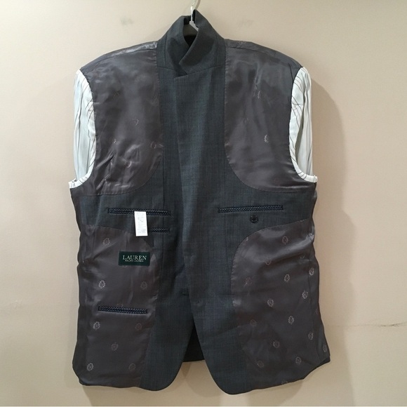 Lauren Ralph Lauren Mens 44s Wool Polyester Blend Sport Coat Blazer Jacket Gray - Picture 3 of 8